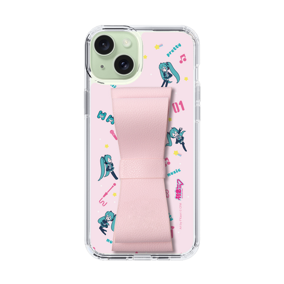 Slim Protection Case - STAND & RING RIBBON Sakura Pink［ HATSUNE MIKU - Ribbon - Instrumental - Pink ］