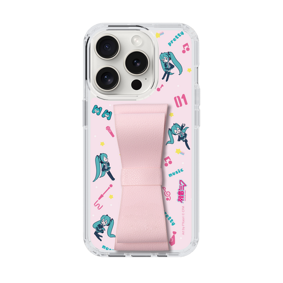 Slim Protection Case - STAND & RING RIBBON Sakura Pink［ HATSUNE MIKU - Ribbon - Instrumental - Pink ］