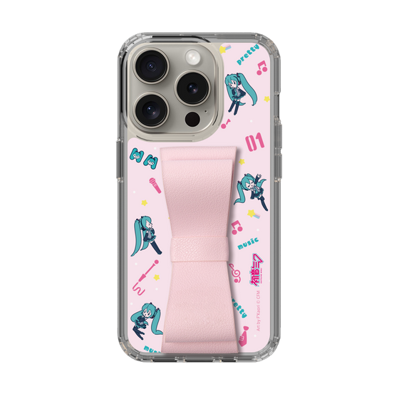 Slim Protection Case - STAND & RING RIBBON Sakura Pink［ HATSUNE MIKU - Ribbon - Instrumental - Pink ］