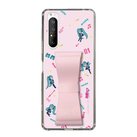 Slim Protection Case - STAND & RING RIBBON Sakura Pink［ HATSUNE MIKU - Ribbon - Instrumental - Pink ］