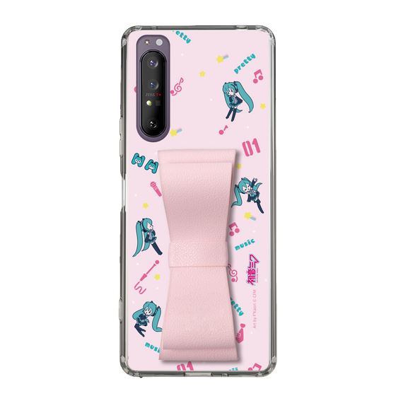 Slim Protection Case - STAND & RING RIBBON Sakura Pink［ HATSUNE MIKU - Ribbon - Instrumental - Pink ］