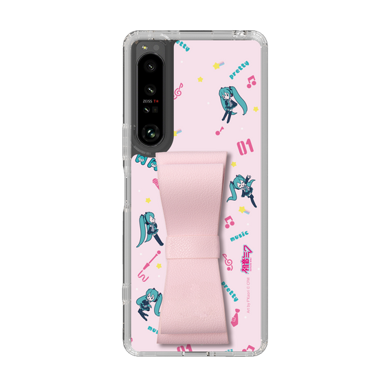 Slim Protection Case - STAND & RING RIBBON Sakura Pink［ HATSUNE MIKU - Ribbon - Instrumental - Pink ］