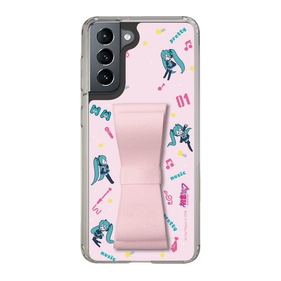 Slim Protection Case - STAND & RING RIBBON Sakura Pink［ HATSUNE MIKU - Ribbon - Instrumental - Pink ］