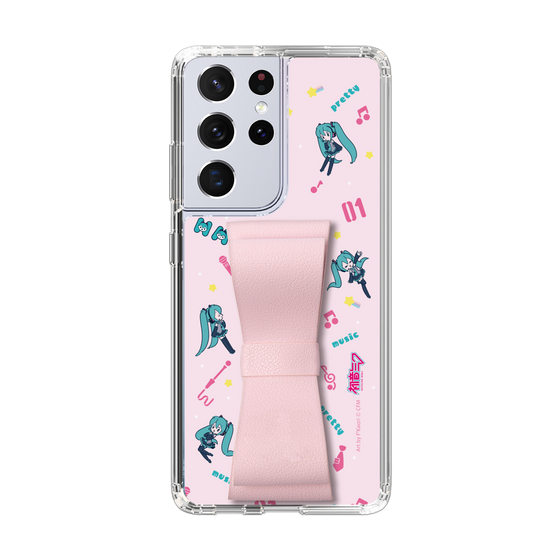Slim Protection Case - STAND & RING RIBBON Sakura Pink［ HATSUNE MIKU - Ribbon - Instrumental - Pink ］