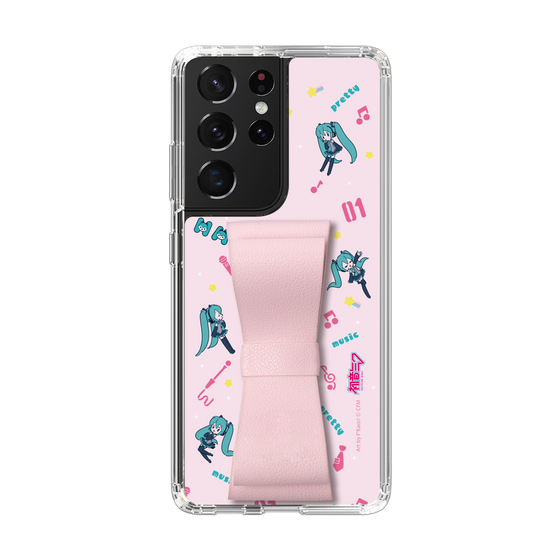Slim Protection Case - STAND & RING RIBBON Sakura Pink［ HATSUNE MIKU - Ribbon - Instrumental - Pink ］