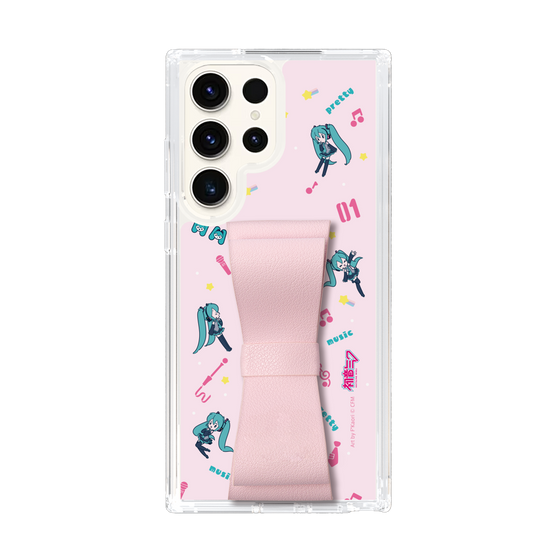 Slim Protection Case - STAND & RING RIBBON Sakura Pink［ HATSUNE MIKU - Ribbon - Instrumental - Pink ］