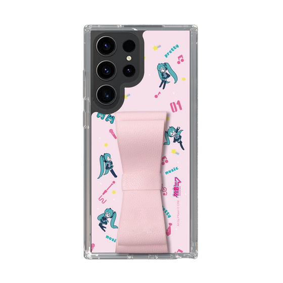 Slim Protection Case - STAND & RING RIBBON Sakura Pink［ HATSUNE MIKU - Ribbon - Instrumental - Pink ］