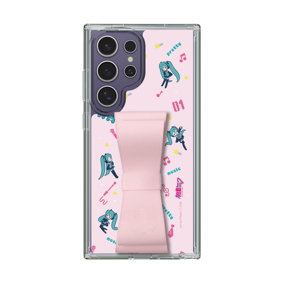 Slim Protection Case - STAND & RING RIBBON Sakura Pink［ HATSUNE MIKU - Ribbon - Instrumental - Pink ］