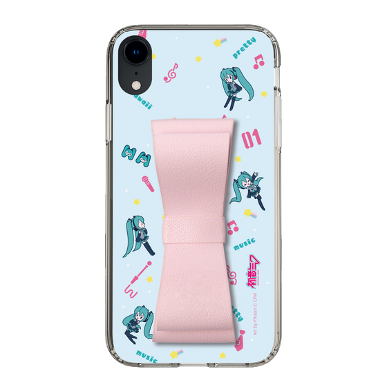 Slim Protection Case - STAND & RING RIBBON Sakura Pink［ HATSUNE MIKU - Ribbon - Instrumental - Blue ］