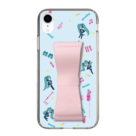 Slim Protection Case - STAND & RING RIBBON Sakura Pink［ HATSUNE MIKU - Ribbon - Instrumental - Blue ］