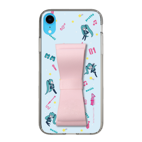 Slim Protection Case - STAND & RING RIBBON Sakura Pink［ HATSUNE MIKU - Ribbon - Instrumental - Blue ］