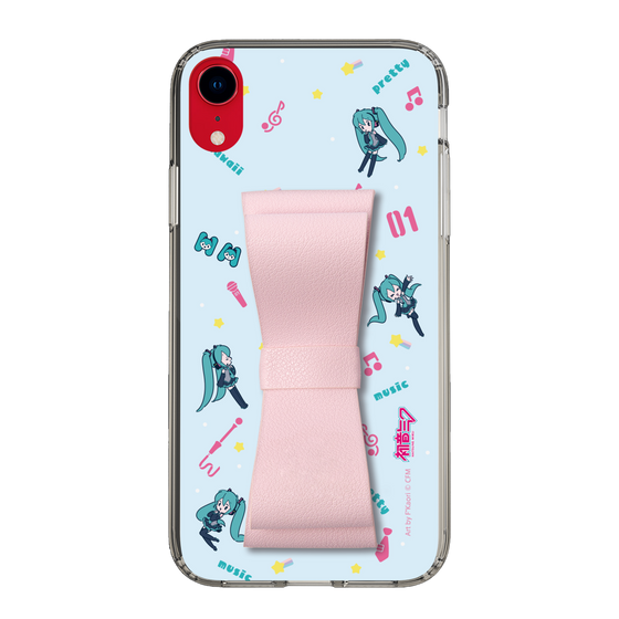 Slim Protection Case - STAND & RING RIBBON Sakura Pink［ HATSUNE MIKU - Ribbon - Instrumental - Blue ］
