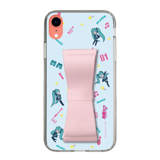 Slim Protection Case - STAND & RING RIBBON Sakura Pink［ HATSUNE MIKU - Ribbon - Instrumental - Blue ］