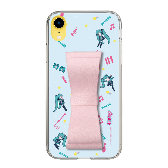 Slim Protection Case - STAND & RING RIBBON Sakura Pink［ HATSUNE MIKU - Ribbon - Instrumental - Blue ］