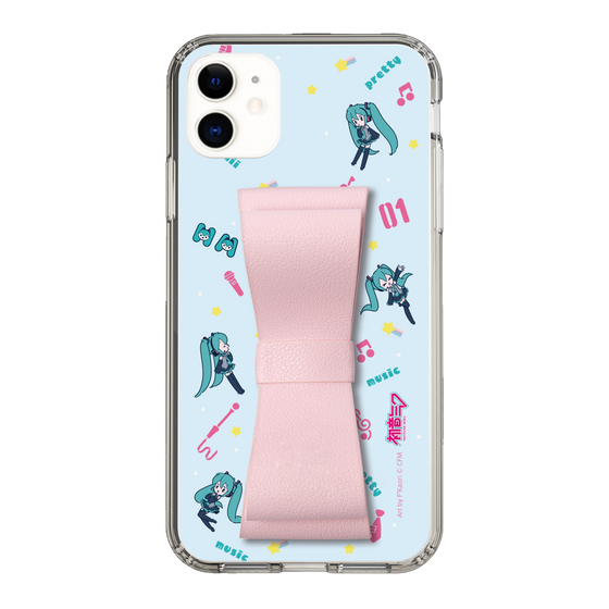 Slim Protection Case - STAND & RING RIBBON Sakura Pink［ HATSUNE MIKU - Ribbon - Instrumental - Blue ］
