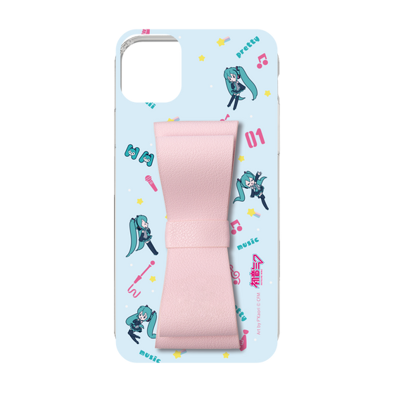 Slim Protection Case - STAND & RING RIBBON Sakura Pink［ HATSUNE MIKU - Ribbon - Instrumental - Blue ］