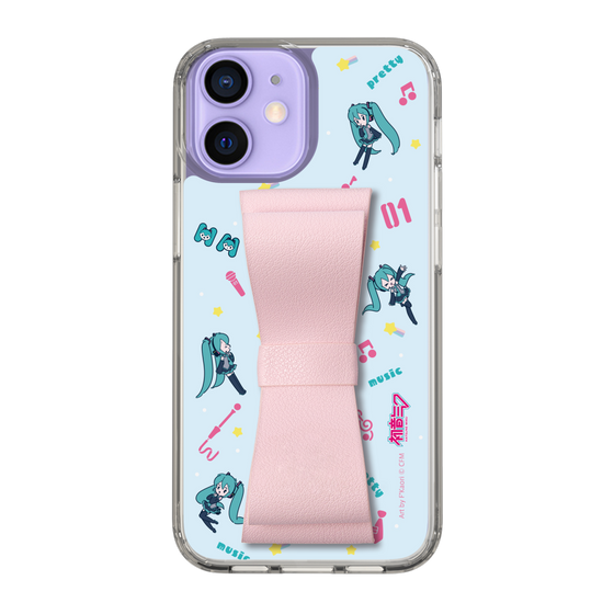 Slim Protection Case - STAND & RING RIBBON Sakura Pink［ HATSUNE MIKU - Ribbon - Instrumental - Blue ］