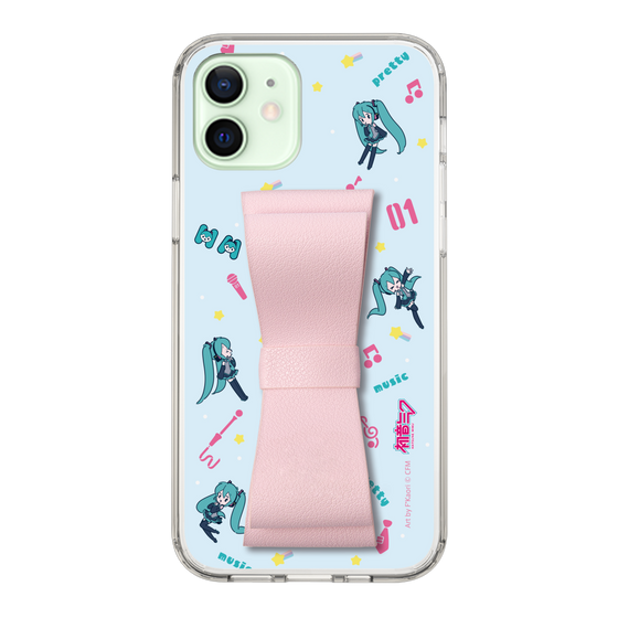 Slim Protection Case - STAND & RING RIBBON Sakura Pink［ HATSUNE MIKU - Ribbon - Instrumental - Blue ］