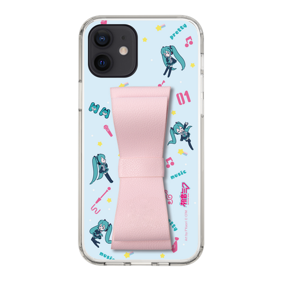 Slim Protection Case - STAND & RING RIBBON Sakura Pink［ HATSUNE MIKU - Ribbon - Instrumental - Blue ］