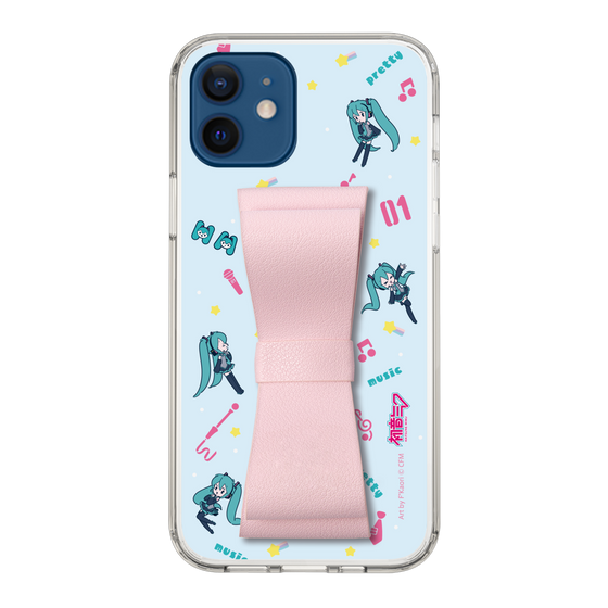 Slim Protection Case - STAND & RING RIBBON Sakura Pink［ HATSUNE MIKU - Ribbon - Instrumental - Blue ］