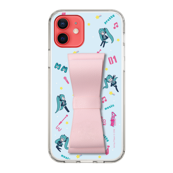 Slim Protection Case - STAND & RING RIBBON Sakura Pink［ HATSUNE MIKU - Ribbon - Instrumental - Blue ］