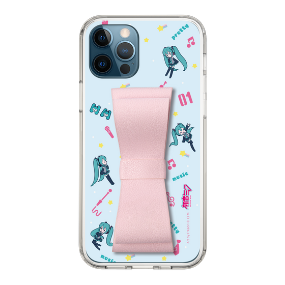 Slim Protection Case - STAND & RING RIBBON Sakura Pink［ HATSUNE MIKU - Ribbon - Instrumental - Blue ］