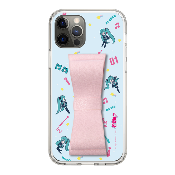 Slim Protection Case - STAND & RING RIBBON Sakura Pink［ HATSUNE MIKU - Ribbon - Instrumental - Blue ］
