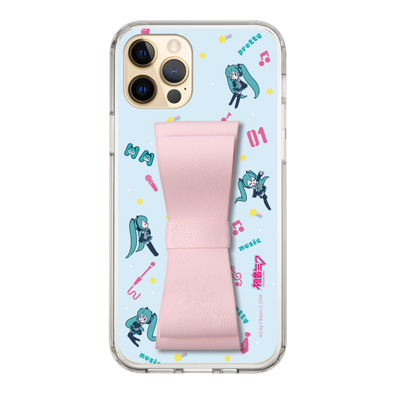 Slim Protection Case - STAND & RING RIBBON Sakura Pink［ HATSUNE MIKU - Ribbon - Instrumental - Blue ］