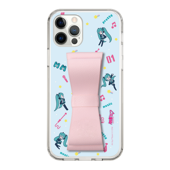 Slim Protection Case - STAND & RING RIBBON Sakura Pink［ HATSUNE MIKU - Ribbon - Instrumental - Blue ］