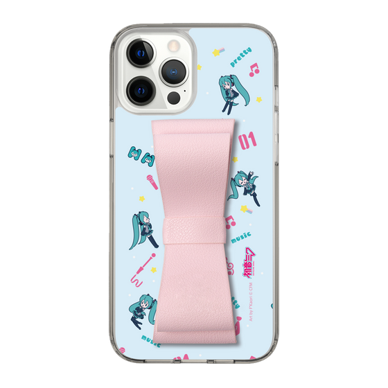 Slim Protection Case - STAND & RING RIBBON Sakura Pink［ HATSUNE MIKU - Ribbon - Instrumental - Blue ］