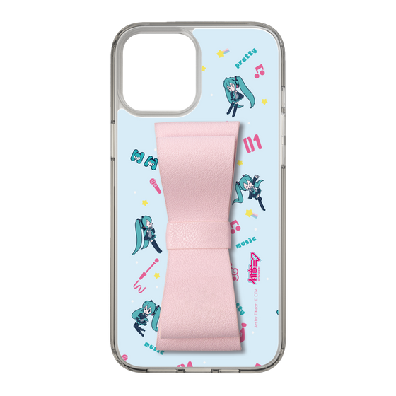Slim Protection Case - STAND & RING RIBBON Sakura Pink［ HATSUNE MIKU - Ribbon - Instrumental - Blue ］