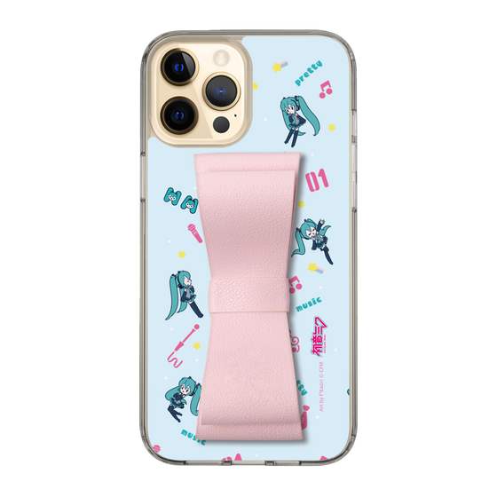 Slim Protection Case - STAND & RING RIBBON Sakura Pink［ HATSUNE MIKU - Ribbon - Instrumental - Blue ］