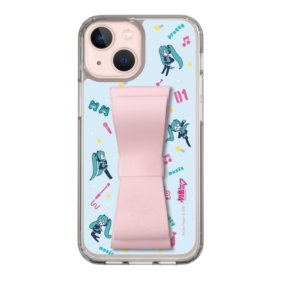 Slim Protection Case - STAND & RING RIBBON Sakura Pink［ HATSUNE MIKU - Ribbon - Instrumental - Blue ］