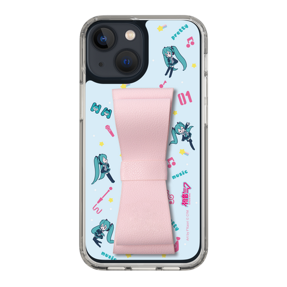 Slim Protection Case - STAND & RING RIBBON Sakura Pink［ HATSUNE MIKU - Ribbon - Instrumental - Blue ］