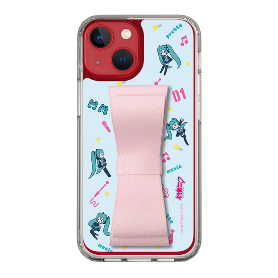 Slim Protection Case - STAND & RING RIBBON Sakura Pink［ HATSUNE MIKU - Ribbon - Instrumental - Blue ］