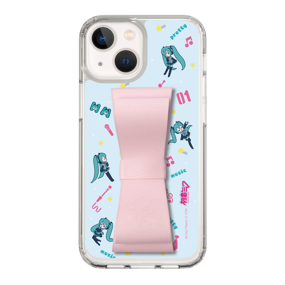 Slim Protection Case - STAND & RING RIBBON Sakura Pink［ HATSUNE MIKU - Ribbon - Instrumental - Blue ］