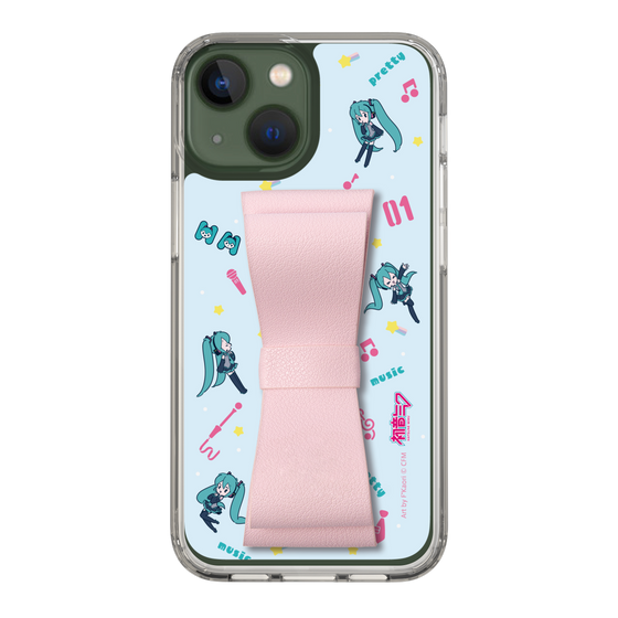 Slim Protection Case - STAND & RING RIBBON Sakura Pink［ HATSUNE MIKU - Ribbon - Instrumental - Blue ］