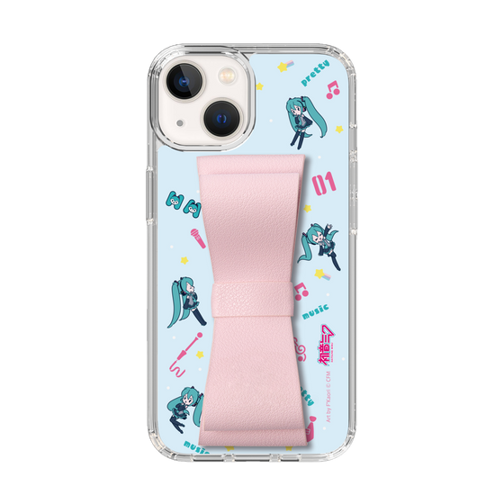 Slim Protection Case - STAND & RING RIBBON Sakura Pink［ HATSUNE MIKU - Ribbon - Instrumental - Blue ］