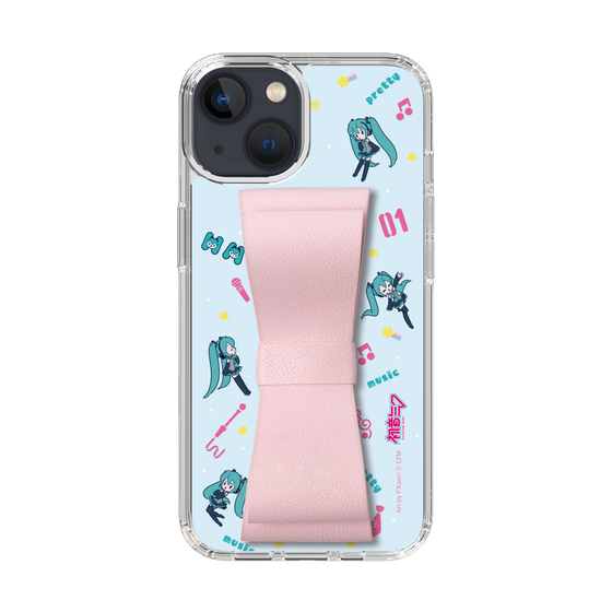 Slim Protection Case - STAND & RING RIBBON Sakura Pink［ HATSUNE MIKU - Ribbon - Instrumental - Blue ］