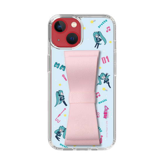 Slim Protection Case - STAND & RING RIBBON Sakura Pink［ HATSUNE MIKU - Ribbon - Instrumental - Blue ］