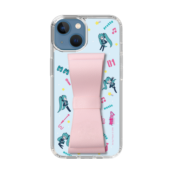 Slim Protection Case - STAND & RING RIBBON Sakura Pink［ HATSUNE MIKU - Ribbon - Instrumental - Blue ］