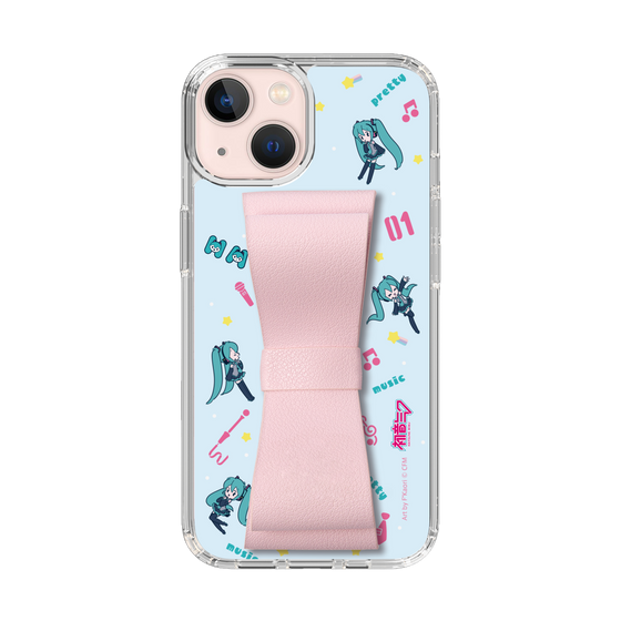 Slim Protection Case - STAND & RING RIBBON Sakura Pink［ HATSUNE MIKU - Ribbon - Instrumental - Blue ］