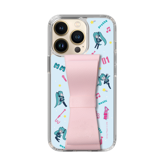 Slim Protection Case - STAND & RING RIBBON Sakura Pink［ HATSUNE MIKU - Ribbon - Instrumental - Blue ］
