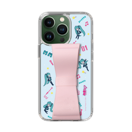 Slim Protection Case - STAND & RING RIBBON Sakura Pink［ HATSUNE MIKU - Ribbon - Instrumental - Blue ］