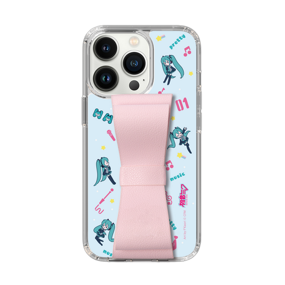 Slim Protection Case - STAND & RING RIBBON Sakura Pink［ HATSUNE MIKU - Ribbon - Instrumental - Blue ］