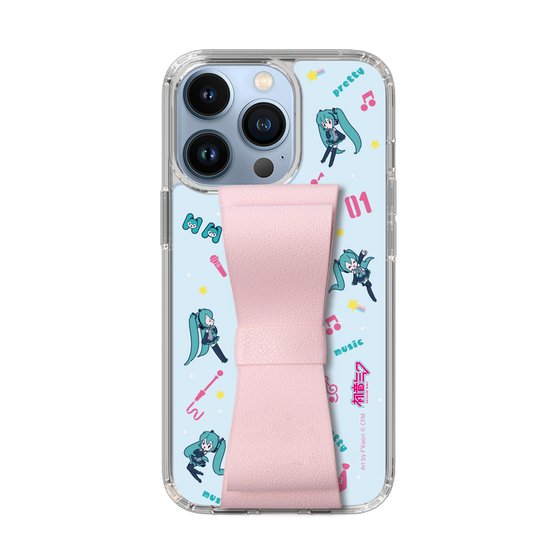 Slim Protection Case - STAND & RING RIBBON Sakura Pink［ HATSUNE MIKU - Ribbon - Instrumental - Blue ］