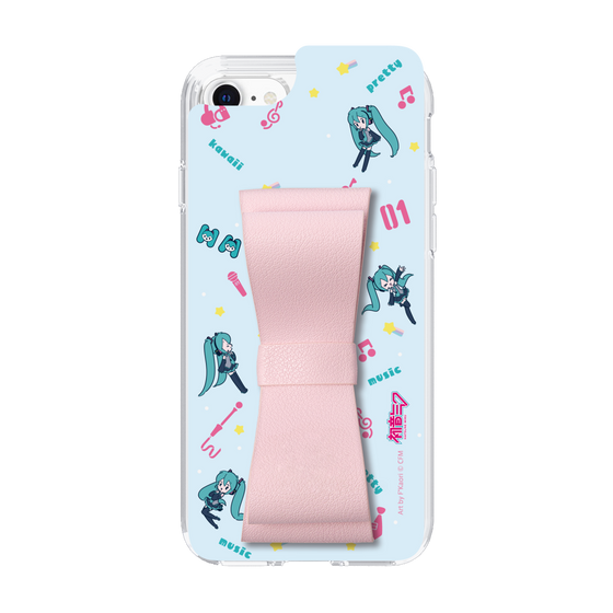 Slim Protection Case - STAND & RING RIBBON Sakura Pink［ HATSUNE MIKU - Ribbon - Instrumental - Blue ］