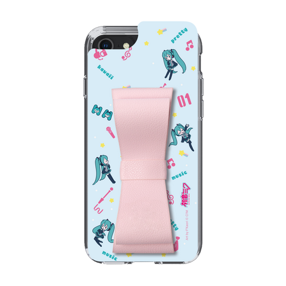 Slim Protection Case - STAND & RING RIBBON Sakura Pink［ HATSUNE MIKU - Ribbon - Instrumental - Blue ］