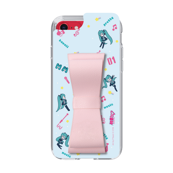 Slim Protection Case - STAND & RING RIBBON Sakura Pink［ HATSUNE MIKU - Ribbon - Instrumental - Blue ］