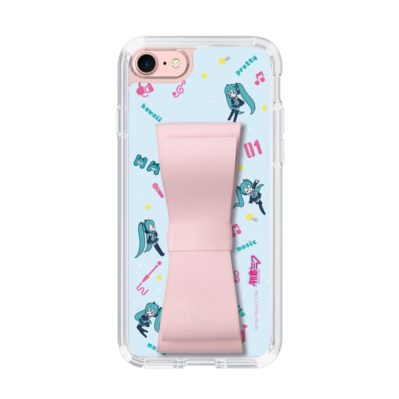 Slim Protection Case - STAND & RING RIBBON Sakura Pink［ HATSUNE MIKU - Ribbon - Instrumental - Blue ］